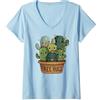 cactus tees Donna Free Cactus Hugs Tee | Cute Funny Cactus Present Friendly Maglietta con Collo a V