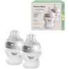 Tommee Tippee Biberon in vetro Natural Start con rivestimento in silicone per l'allattamento fin dalla nascita, 150 ml, confezione da due