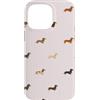 My Doxie Depot Dachshund For Women & Tee Custodia per iPhone 14 Pro Max Bassotto liscio a pelo lungo su strisce rosa