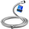 GRIFEMA Tubo Doccia 2 m in Acciaio Inox, Flessibile Doccia Universale