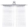 Ibergrif M20297 Soffione Doccia 25cm Quadrato Effetto Pioggia Inox