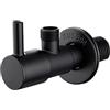 Ibergrif M22025B-3/8 Valvola Squadra Nera 1/2 Pollice Arresto