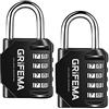GRIFEMA GA1001 Serratura a combinazione 4 cifre, Con codice numerico, In lega di zinco, robusta, sicura, Per armadietto, garage, cancello, capannone, scuola, palestra, Nero, 2 pezzi