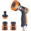 GRIFEMA GE1303-1 Set di 8 testine regolabili, pistola a spruzzo per tubo ad alta pressione con controllo del pollice, irrigazione auto, lavaggio di animali domestici, doccia