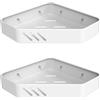 Ibergrif M34034W Mensola Angolare Doccia 2 Pezzi - Senza Foratura, Bianco