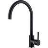 GRIFEMA GRIFERÍA DE COCINA-G4001B Rubinetto da Cucina Nero, Miscelatore Lavello con Beccuccio Alto 360 Gradi (G3/8 Pollici), Cromato