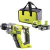RYOBI Martello perforatore a batteria 18 V ONE+ R18SDS-125S (energia d'impatto 1,3 J, diametro massimo di foratura in legno/muratura/acciaio 16/16/13 mm, con batteria da 2,5 Ah e caricatore in borsa