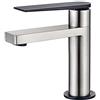 GRIFEMA LYON-G11001A Miscelatore Monocomando per Lavabo con Tecnologia di Risparmio Idrico, Rubinetto per Bagno (G3/8 Pollici), Nichel Spazzolato/Satinato