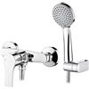 Ibergrif M12057 Miscelatore doccia con soffione, sistema doccia a parete con supporto regolabile e flessibile 150 cm