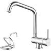 Ibergrif Rubinetto Cucina Pieghevole, Miscelatore Cucina Abbattibile 180°