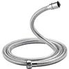 GRIFEMA COMPLENTO-G851Flessibile Doccia in Acciaio Inossidabile (G1/2 pollici, 150 CM), Tubo Doccia da Anti Torsione, Argento/Cromo