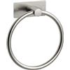 Ibergrif M34455A - Porta asciugamani adesivo, due metodi di installazione (adesivo e foratura), portasciugamani ad anello da bagno senza trapano, in acciaio inox, spazzolato