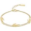 Lacoste Bracciale a Doppia Catena da Donna Collezione CROCODILE in Oro Giallo con Charms a forma di Coccodrillo - 2040470