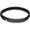 Calvin Klein Bracciale in Pelle Intrecciata da Uomo Collezione CK ICONIC FOR HIM Colore Nero - 35000406