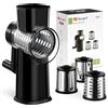 Ibergrif Grattugia Formaggio Manuale con Manovella - Mandoline 3 in 1, 3 Lame Acciaio Inox 430, Protezione Dita, Base Ventosa, per Verdure, Formaggio e Frutta Secca