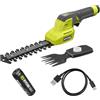 Ryobi Cesoie Tagliaerba e Sfoltirami 2-in-1 USB Lithium 4V, Lama Arbusti 14 cm, Lama Tagliaerba 8,5 cm, Batteria 2.0Ah Inclusa, RY4CGSA-120