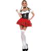 KBOPLEMQ Dirndl - Vestito da donna Midi Oktoberfest, abito tradizionale bavarese, in pizzo, per Oktoberfest, rosso, abito sexy, lunghezza al ginocchio, per feste, retrò, per la birra, per ragazze e barista,