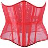 KBOPLEMQ Corsetto sottoseno sexy da donna, con controllo della vita, lingerie trasparente, body modellante, cintura per carnevale, costume nero, bustier, sexy, senza pancia, cintura larga, P rosso., S