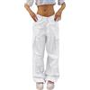KBOPLEMQ Pantaloni Cargo da Donna Baggy y2k Hip Hop a Vita Alta con Tasche - Stile Anni 90 Larghi per Adolescenti