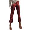 KBOPLEMQ Pantaloni da donna in pelle, a vita alta, sexy, in ecopelle, sottili, in pelle sintetica