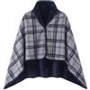 KBOPLEMQ Poncho, invernale, caldo, mantello da donna, in flanella, in pile, antivento, a maglia, oversize, invernale, in morbido spessore, aperto, a quadretti, per ufficio, casa, per donne e ragazze,
