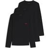 HUGO LS-Shirt RN Triplet Maglia a Maniche Lunghe, Nero1, XXL Uomo