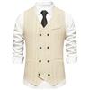 KBOPLEMQ Gilet elegante da uomo, slim fit, per autunno e inverno, stile retrò, a doppio petto, alla moda, per matrimonio, testimoni di nozze/affari, feste