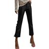 KBOPLEMQ Pantaloni da donna in pelle sintetica a vita alta, leggings sexy, pelle sintetica snella, pantaloni skinny in pelle PU, pantaloni in pelle sintetica, O nero., S