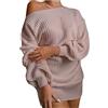 KBOPLEMQ Abito da donna a maniche lunghe, mini abito lungo, oversize, maglione lavorato a maglia, a tunica, caldo, in lana, per feste, per autunno e inverno, sexy