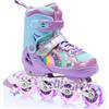 PATTINI IN LINEA BAMBINA REGOLABILI LUMINOSI UNICORNO ARCOVALENO 4 IN 1