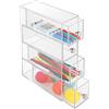 InterDesign iDesign Porta trucchi con 4 cassetti, Mini cassettiera per make up, cosmetici e gioielli, Organizzatore trucchi con cassetti girevoli in plastica, trasparente