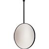 SZITW Specchio Rotondo da soffitto, Specchio da Parete con Cornice in Metallo e Asta Appendiabiti, da toeletta (Nero, 40x40 cm)