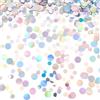 SOFPLATE 1 scatola Da 60g di Coriandoli Olografici Circolari Coriandoli Rotondi Iridescenti Da Tavolo Sparsi Da 6mm e 10mm Puntini Arcobaleno Glitterati Forniture per Matrimoni Compleanni Addio Al Nub