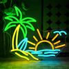 OYCGZV Palma tropicale Neon Scudo Spiaggia Surf Led Targa da parete Alba Neon Sign USB LED Targa per Birra Bar Cafe Club Business Casa Pub Grotta Uomo Party Hotel Decorazioni