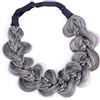 BOBIYA Kinky Zucca Capelli Sintetici Fascia Intrecciata Larga Trecce Elastica Fascia per Donne Ragazze (Grigio scuro)