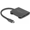 DELOCK USB-C Splitter (DP Alt Mode) zu 2x HDMI MST 4K 60Hz