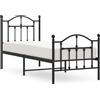 vidaXL Struttura letto con testiera e pediera in metallo nero 75x190 cm