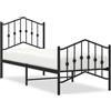 vidaXL Struttura letto con testiera e pediera in metallo nero 75x190 cm