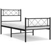 vidaXL Struttura letto con testiera e pediera in metallo nero 107x203 cm