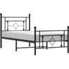 vidaXL Struttura letto con testiera e pediera in metallo nero 90x190 cm