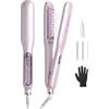 SHEGLAM Piastra a Vapore per Capelli, Piastra in Ceramica da 38 mm | Nano-vapore anti-scott., 90% meno danni da calore, 3 livelli vapore, 3 pettini 2B-4C, Dual Voltage, lunga tenuta