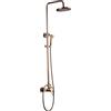 GramStudio Set di colonne per doccia, in acciaio inox + rame anticato, per doccia a pioggia, trattamento superficiale in bronzo, 16 x 128 x 30 cm