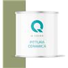 Q-COVER Vernice Ceramica 2L (ca. 14m²) Verde Muschio Scuro Pittura Murale Pittura per Interni Lavabile Classe 1 Vernice Opaca Pittura per Soffitti Resistente allo Sfregamento Cucina Bagno Scale