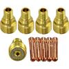 RIVERWELD Corpo pinza per lente a gas TIG 45V44 13N23 2,4 mm, misure assortite, compatibile con torce per saldatura TIG SR WP 9 20 25, 10 pezzi