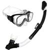 Baoblaze Maschera Subacquea Adulti Set Maschera Snorkeling Occhialini Tuba Boccaglio con Panoramica Adattabilità per Visi Adulti Silicone Morbido E Fibbia, Nero Trasparente, M2510 Silicone+S32