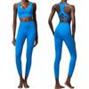 ERHTGUO Set yoga donna in due pezzi, tuta da ginnastica morbida elasticizzata | Set yoga tinta unita elastico morbido tuta palestra traspirante asciugatura rapida abbigliamento sportivo corsa