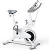 Thalyrnn Cyclette con trasmissione a cinghia, con display LCD, per cardio, casa | La bicicletta fitness funziona silenziosamente, ha manubrio e sella regolabili, portata 100 kg, manopola di resistenza e