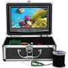LLOOPK Cercatore di Pesci, Kit videocamera da Pesca Subacquea 10 m 1000TVL 6 PCS. Bianco GUIDATO Luci con Monitor a Colori 9 Pollici
