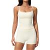 ERHTGUO Set Yoga Estivo 2 Pezzi Tuta da Allenamento Donna | Tuta da donna Abbigliamento da allenamento Abiti sportivi Pantaloncini a vita alta Tuta sportiva da fitness Abbigliamento