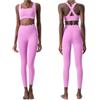 ERHTGUO Completo da palestra donna in tinta unita, set yoga fitness in due pezzi | Tuta palestra Due pezzi Set da yoga fitness Super streth Slim Fit Abbigliamento sportivo corsa Abbigliamento allenamento